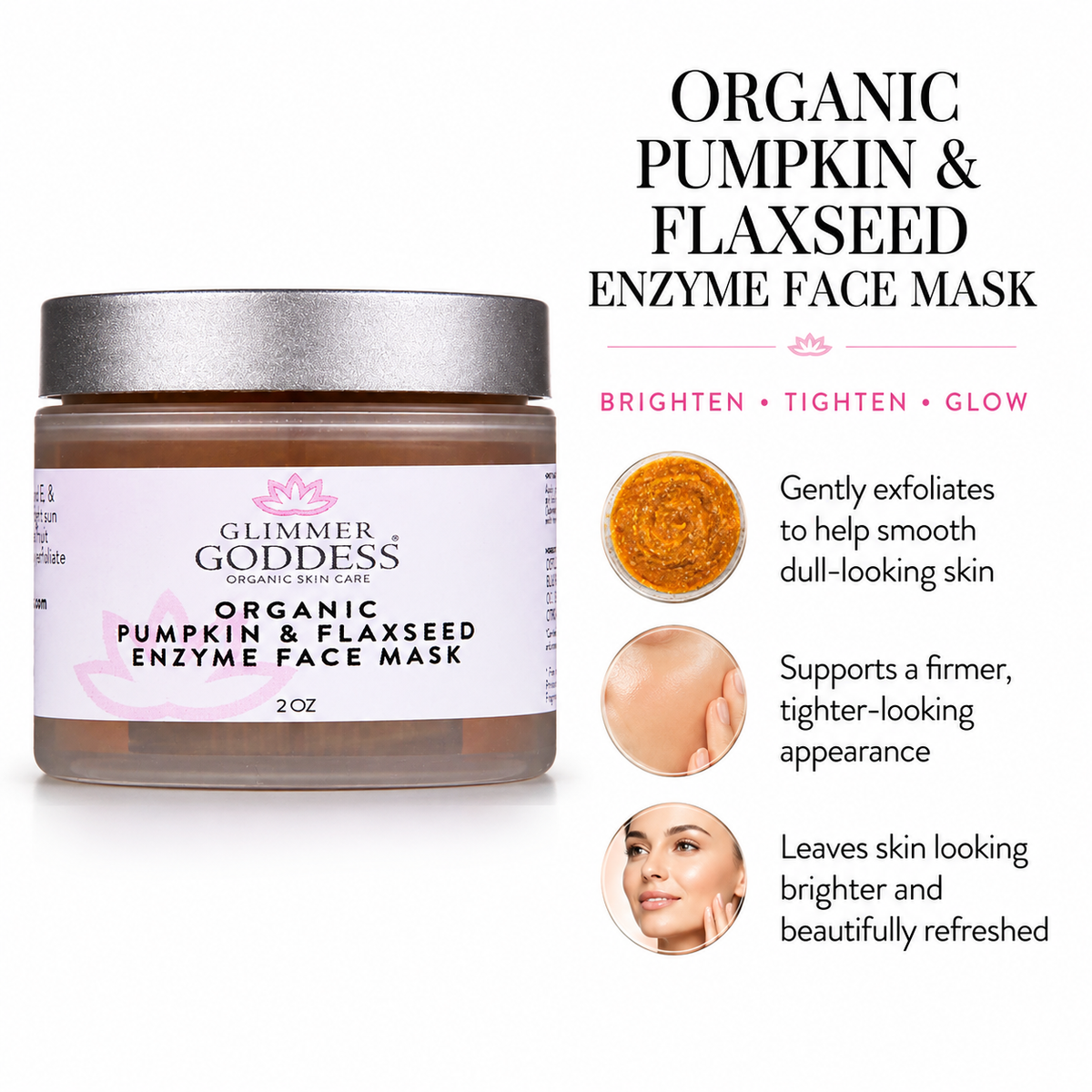 Organic Pumpkin Flaxseed Enzyme Face Mask – Brightening & Tightening Mask for Glowing Skin-0