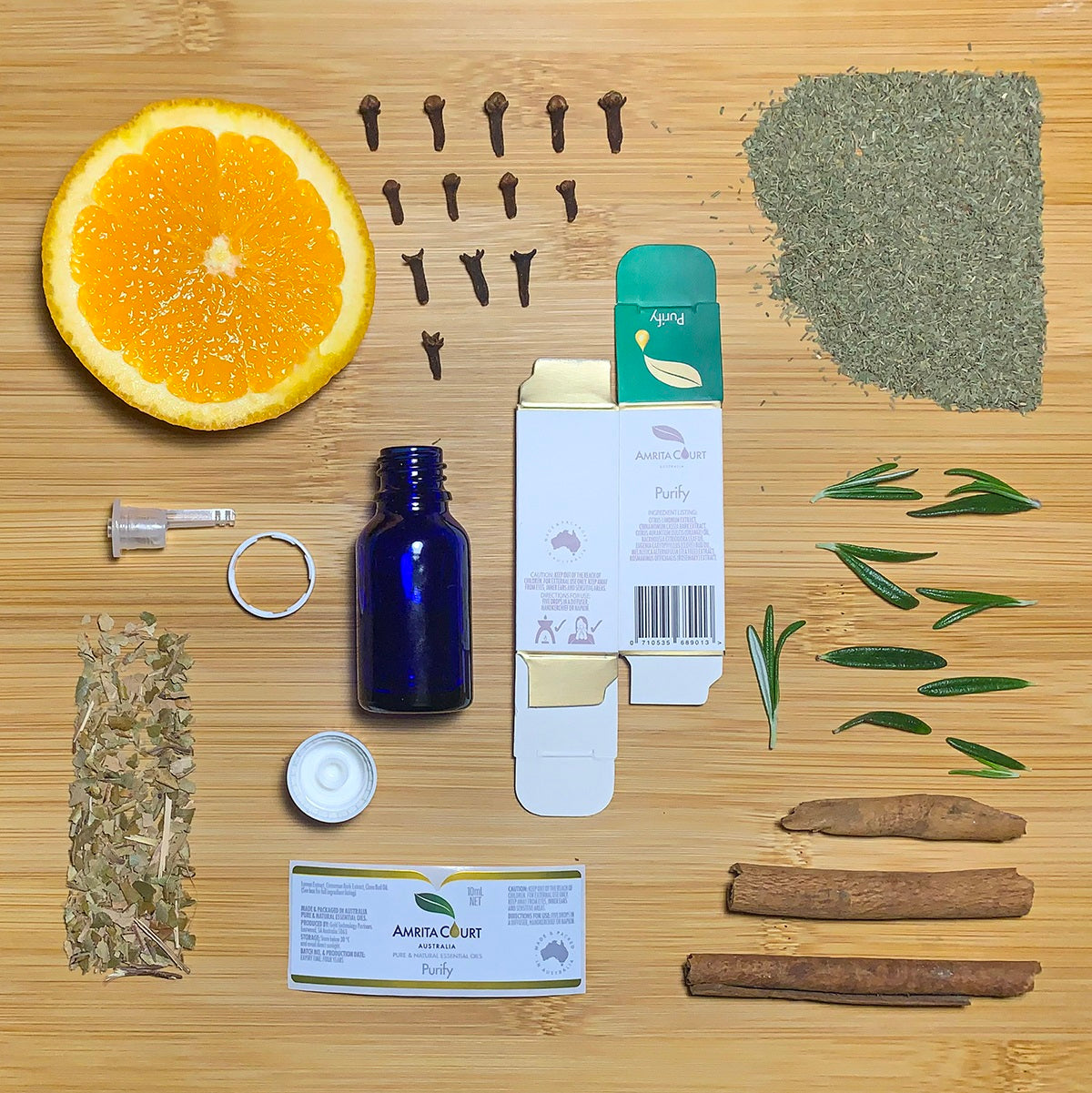 Two 10ml bottles of No Germ essential oil blends for air purifying and breathing support — view 4