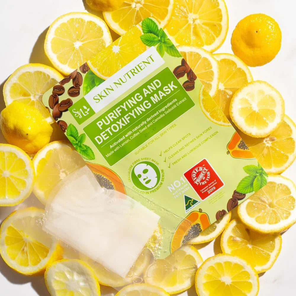 Purifying and detoxifying bio-cellulose face mask sheet packaging by Skin Nutrient — view 5