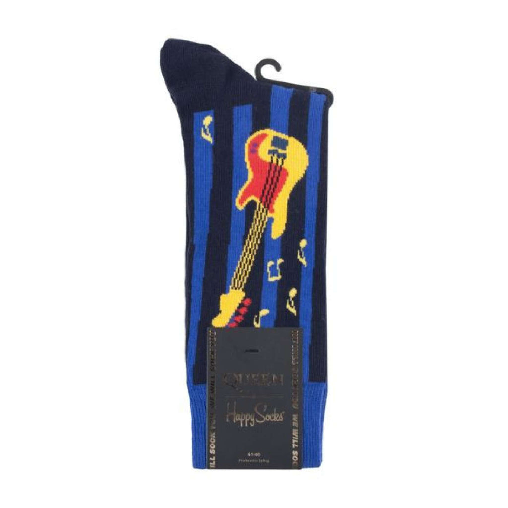Mens official licensed Queen novelty crew socks in colourful combed cotton blend — view 2