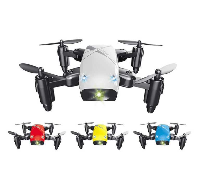 Micro foldable quadcopter drone with WiFi camera and smartphone remote control clip
