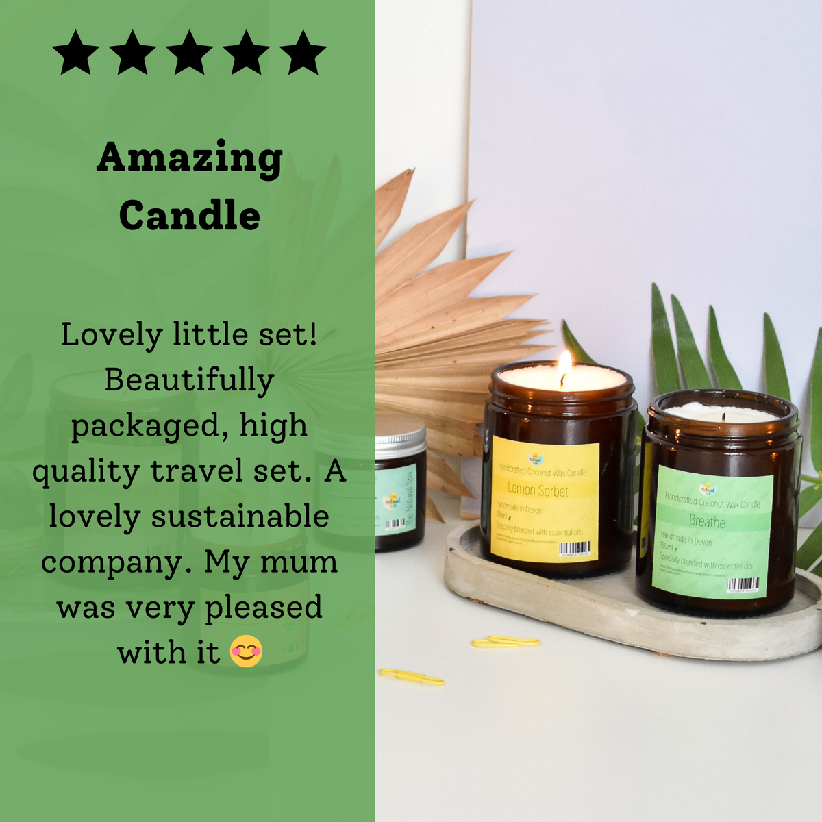 Breathe Hand-Poured Coconut Wax Candle | Natural Aromatherapy Candle | 2 Size Options-4