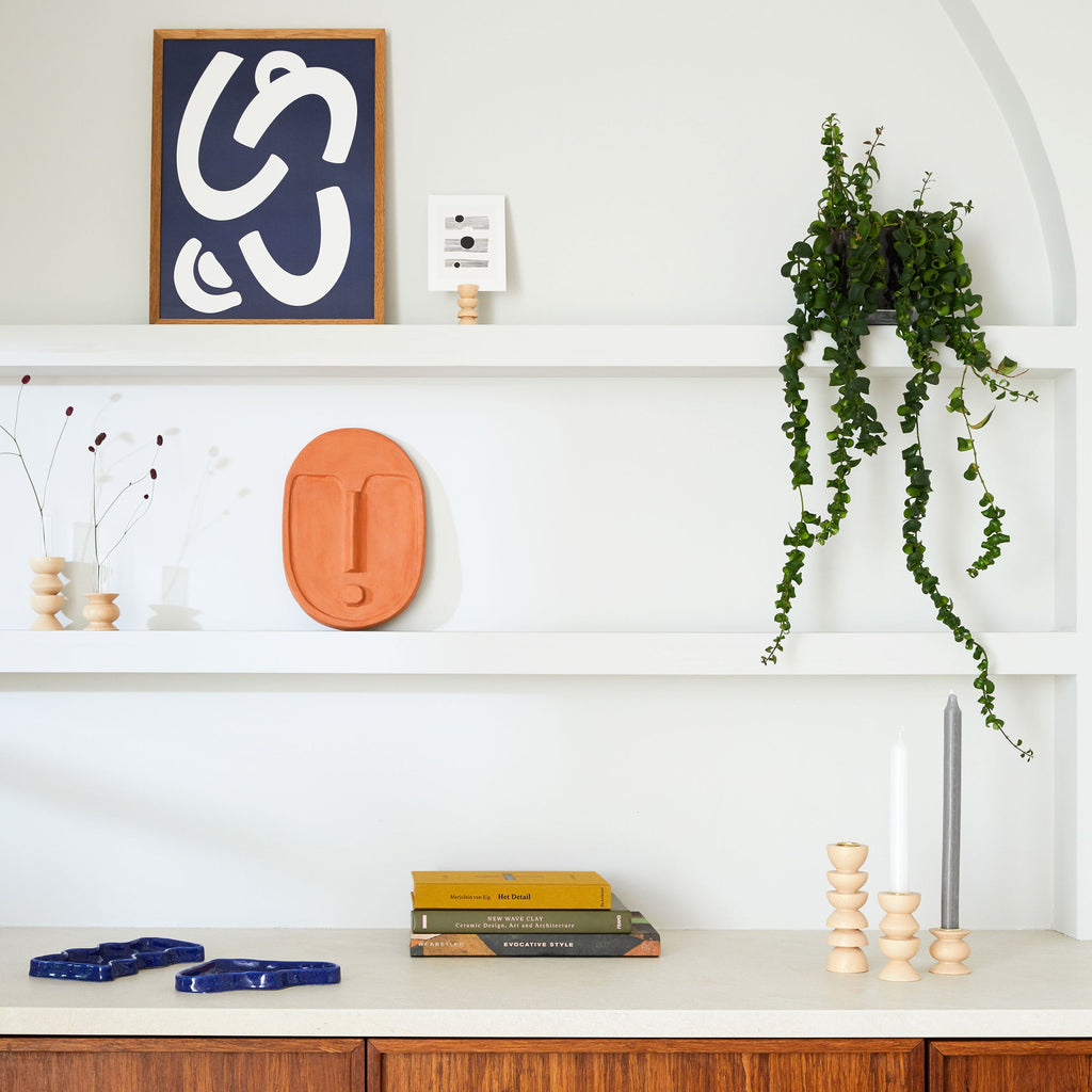 Ceramic Decorative Wall Mask - Terracotta Orange-4