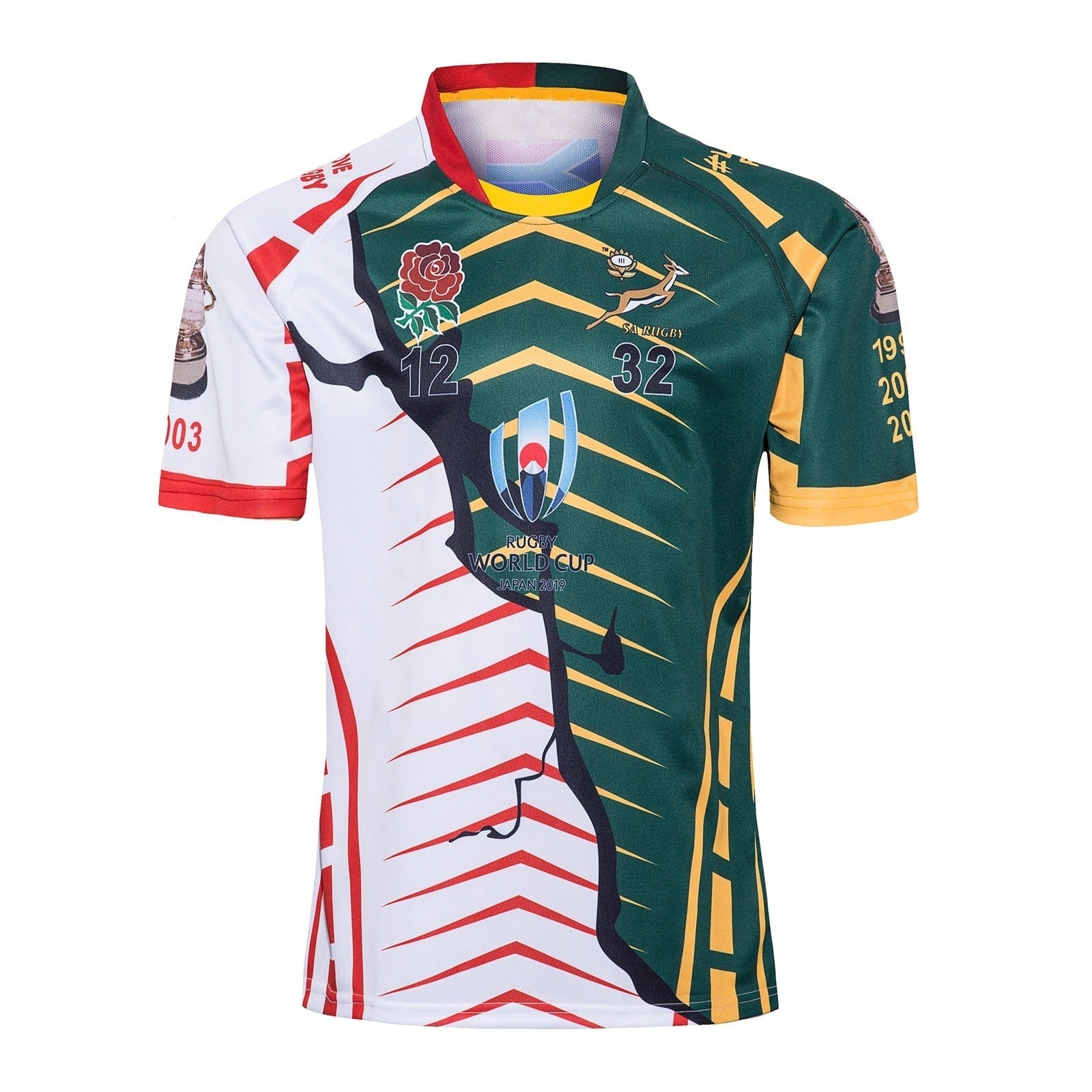 Men's RWC Champions short sleeve rugby jersey in breathable polyester fabric