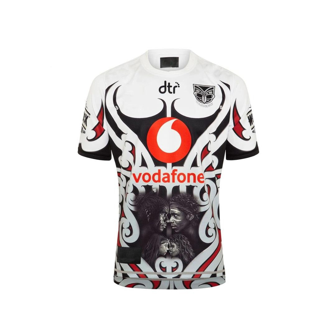 Mens short sleeve Vodafone Warriors Indigenous rugby jersey in lightweight breathable polyester fabric