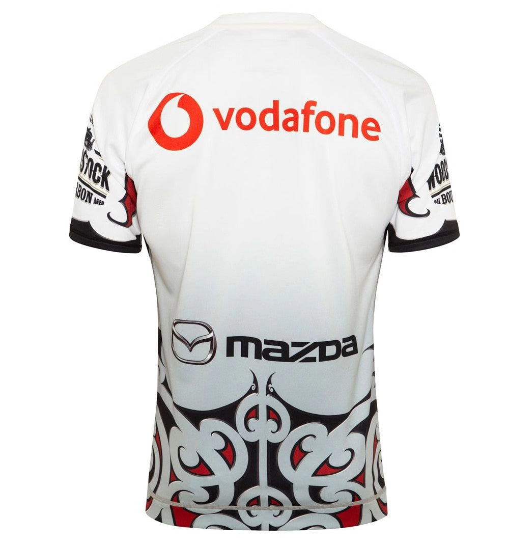 Mens short sleeve Vodafone Warriors Indigenous rugby jersey in lightweight breathable polyester fabric — view 3