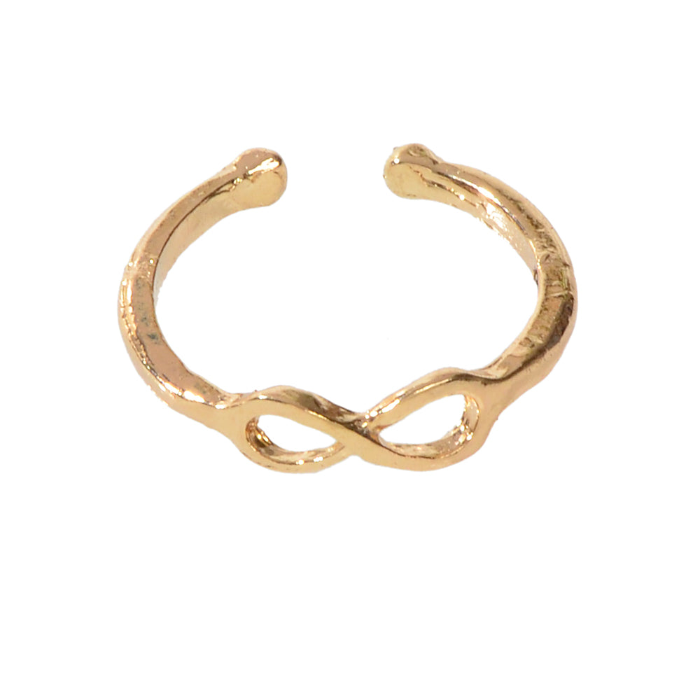 Gold geometric toe and finger ring jewelry piece on a clean white background. — view 4