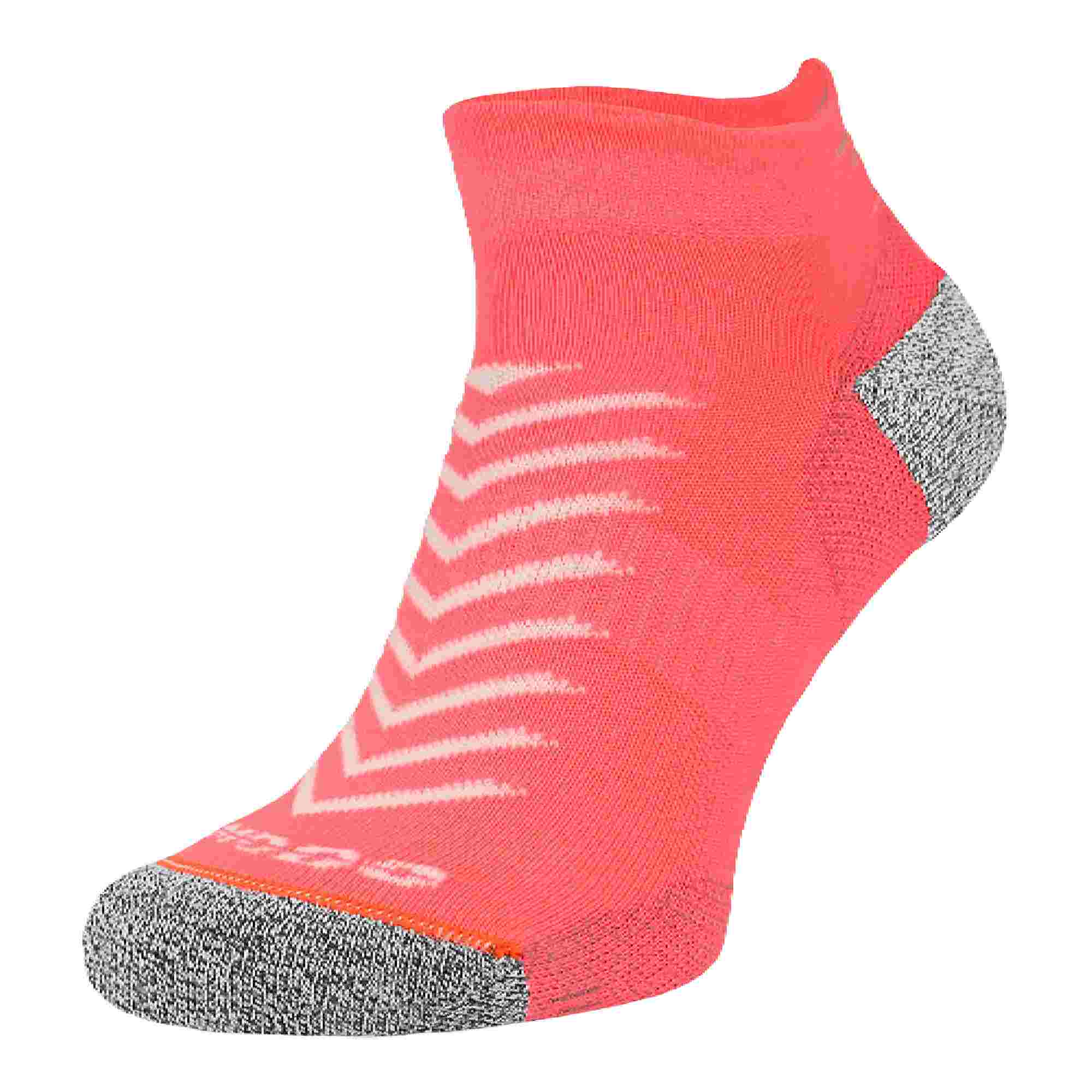 Reflective Coolmax running socks in high visibility colors featuring low cut ankle and reinforced heel — view 5