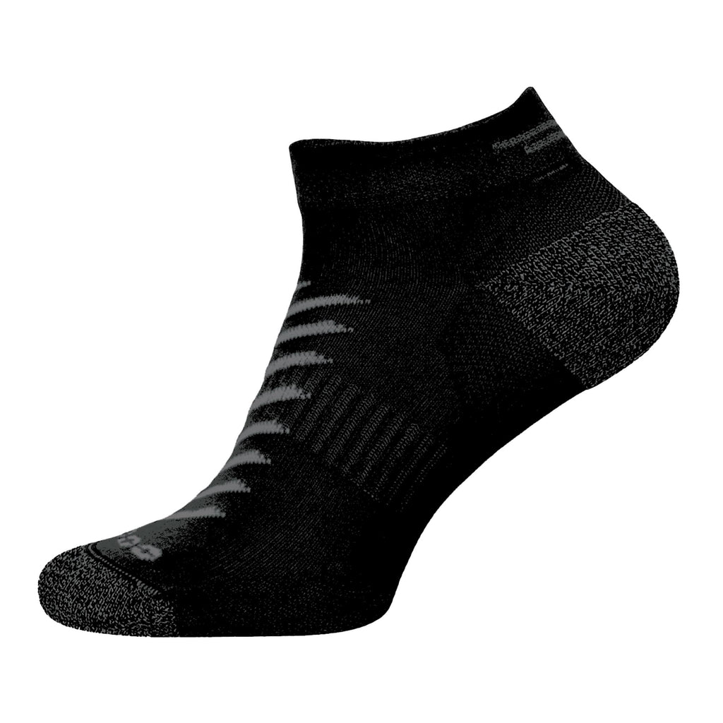 Reflective Coolmax running socks in high visibility colors featuring low cut ankle and reinforced heel — view 3