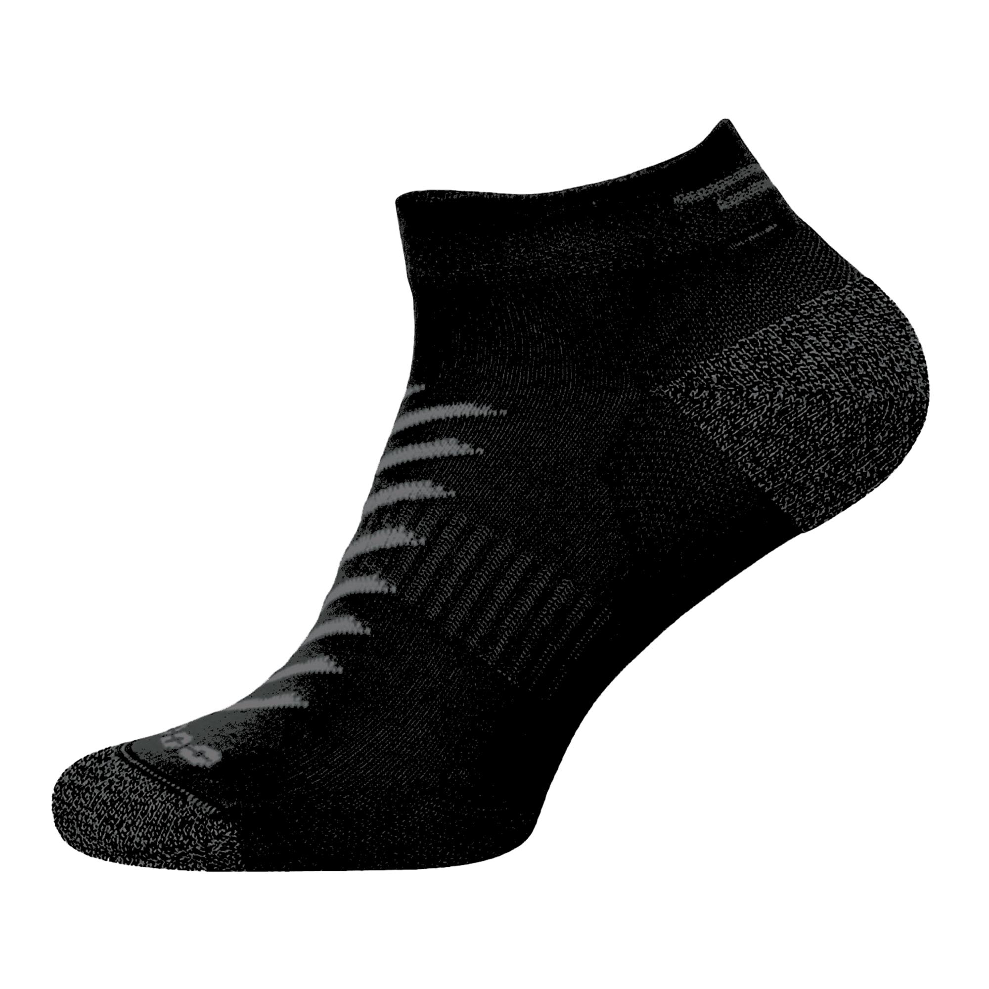Reflective Coolmax running socks in high visibility colors featuring low cut ankle and reinforced heel — view 3