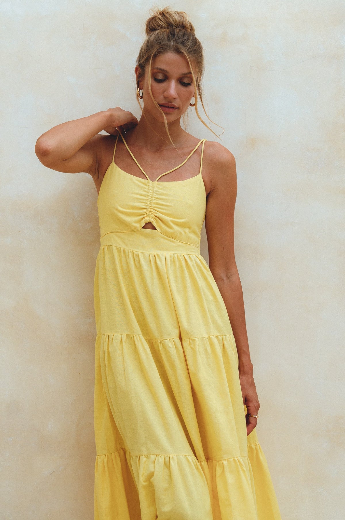 Rafaela Strappy Linen Midi Dress (Sale)-4