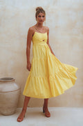 Rafaela Strappy Linen Midi Dress (Sale)-0