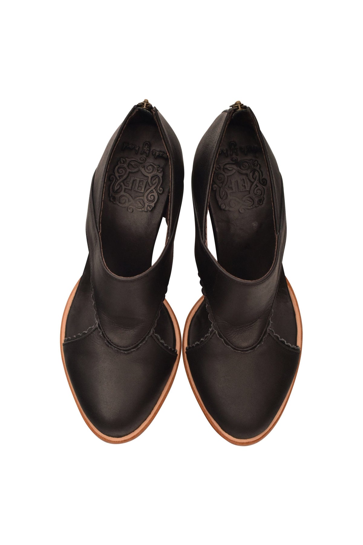 Rain Kiss Leather Heel Booties (Sz. 11)-2