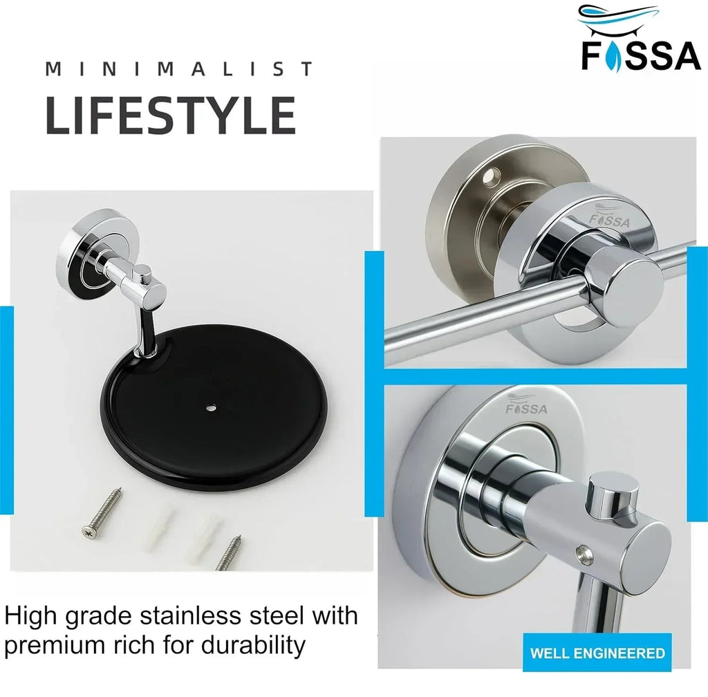 Round wall mounted stainless steel soap dish with a modern matte silver and black finish — view 4
