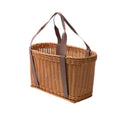 Rattan-like plastic picnic basket with handles for outdoor dining and stylish home storage organization
