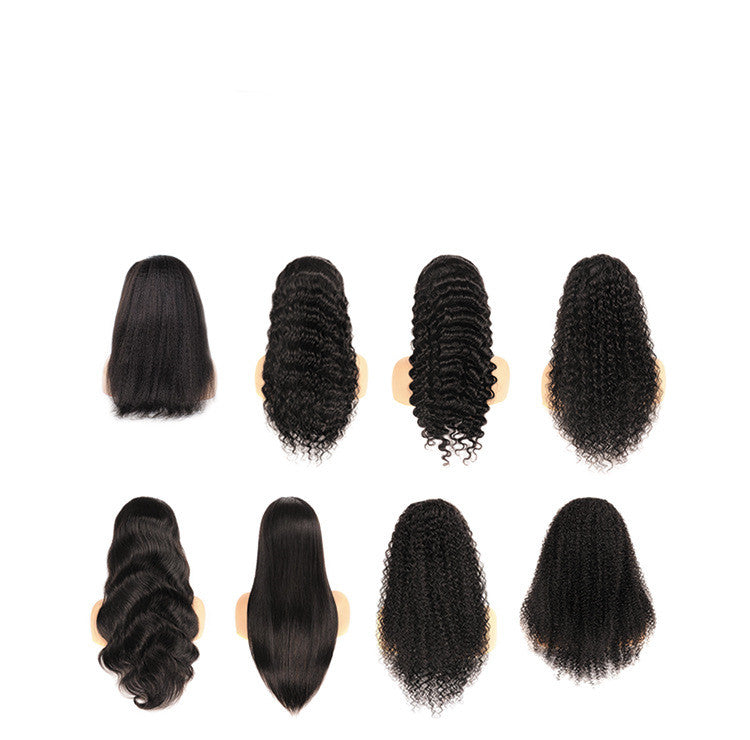 Real human hair straight wig bundle, featuring sleek natural dark locks and customizable bangs. — view 3