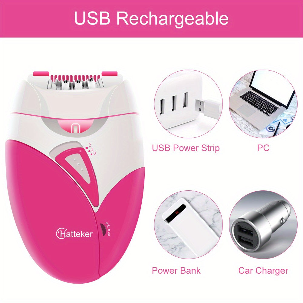 Rechargeable hair removal epilator device with dual speeds and precision backlight for smooth skin grooming. — view 5
