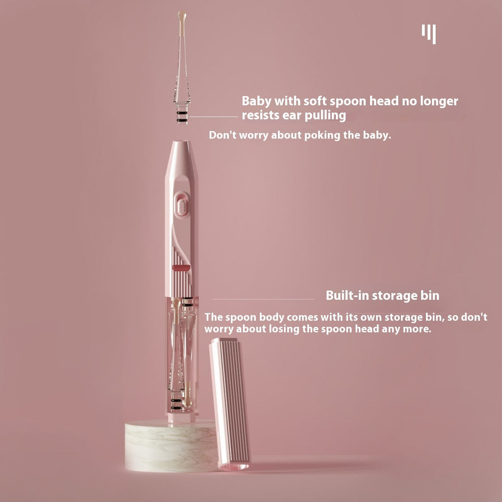 Rechargeable luminous ear cleaning tool with soft interchangeable tips and compact storage box — view 2