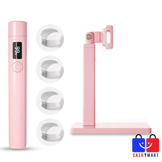 Rechargeable mini UV LED nail lamp with USB charger, stand, and silicone heads. — view 2