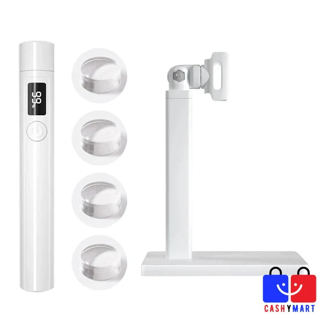 Rechargeable mini UV LED nail lamp with USB charger, stand, and silicone heads. — view 4