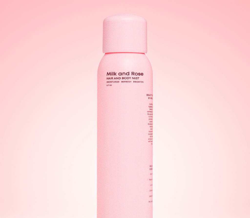 Floral hair and body mist in a 6.7oz bottle with nourishing natural botanical ingredients