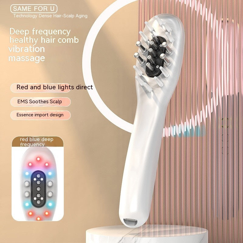 Electric red light hair growth comb and scalp massager with ergonomic design and adjustable gears