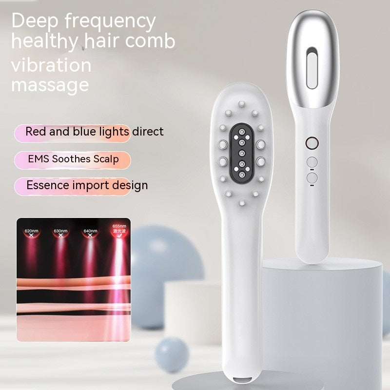 Electric red light hair growth comb and scalp massager with ergonomic design and adjustable gears — view 2