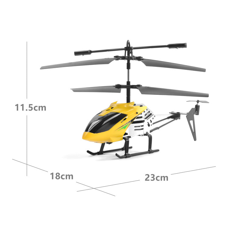 Alloy remote control helicopter toy with handle controller featuring a durable metal frame for flight — view 2