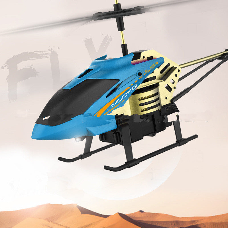 Alloy remote control helicopter toy with handle controller featuring a durable metal frame for flight — view 5