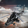 Large 989-piece remote control helicopter building block set with realistic propellers and missile launchers