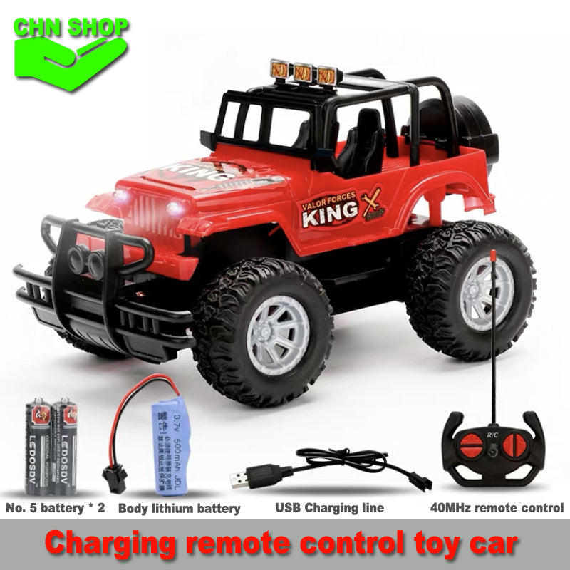 Rechargeable remote control toy car with 40MHz wireless controller and USB charging cable — view 2