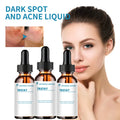 Glass dropper bottle of retinol anti-wrinkle facial serum with vitamin C for bright skin