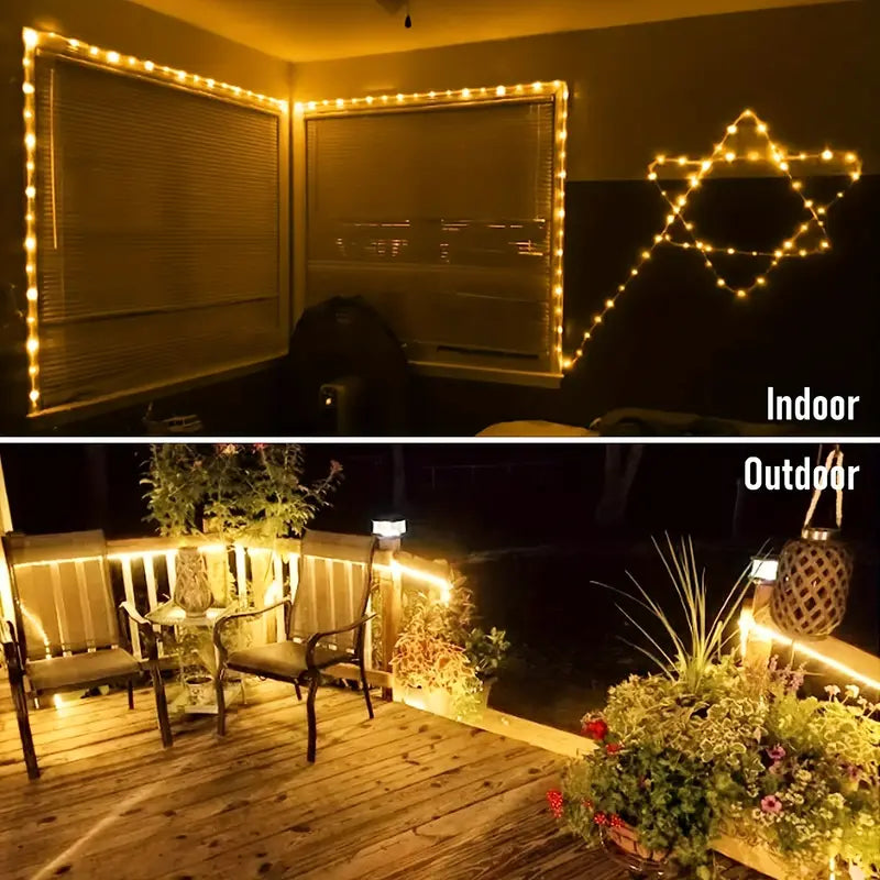 65.6FT flexible LED rope fairy string lights with wireless remote controller and waterproof tubing — view 5