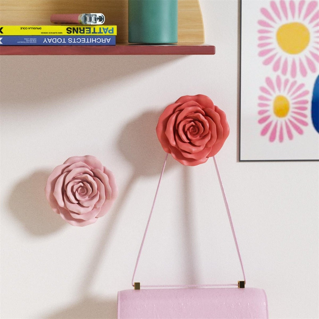 Rose coat hook silicone mold in lightweight material for crafting beautiful textured floral wall decor — view 4