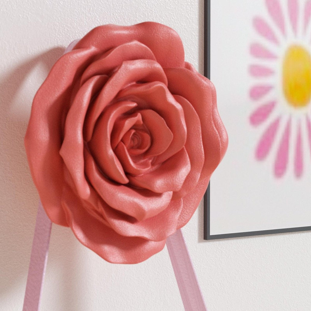 Rose coat hook silicone mold in lightweight material for crafting beautiful textured floral wall decor — view 5