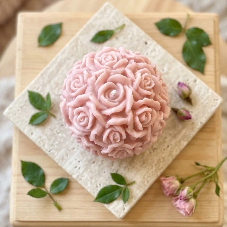 Rose Blossom Sculpture Candle-3