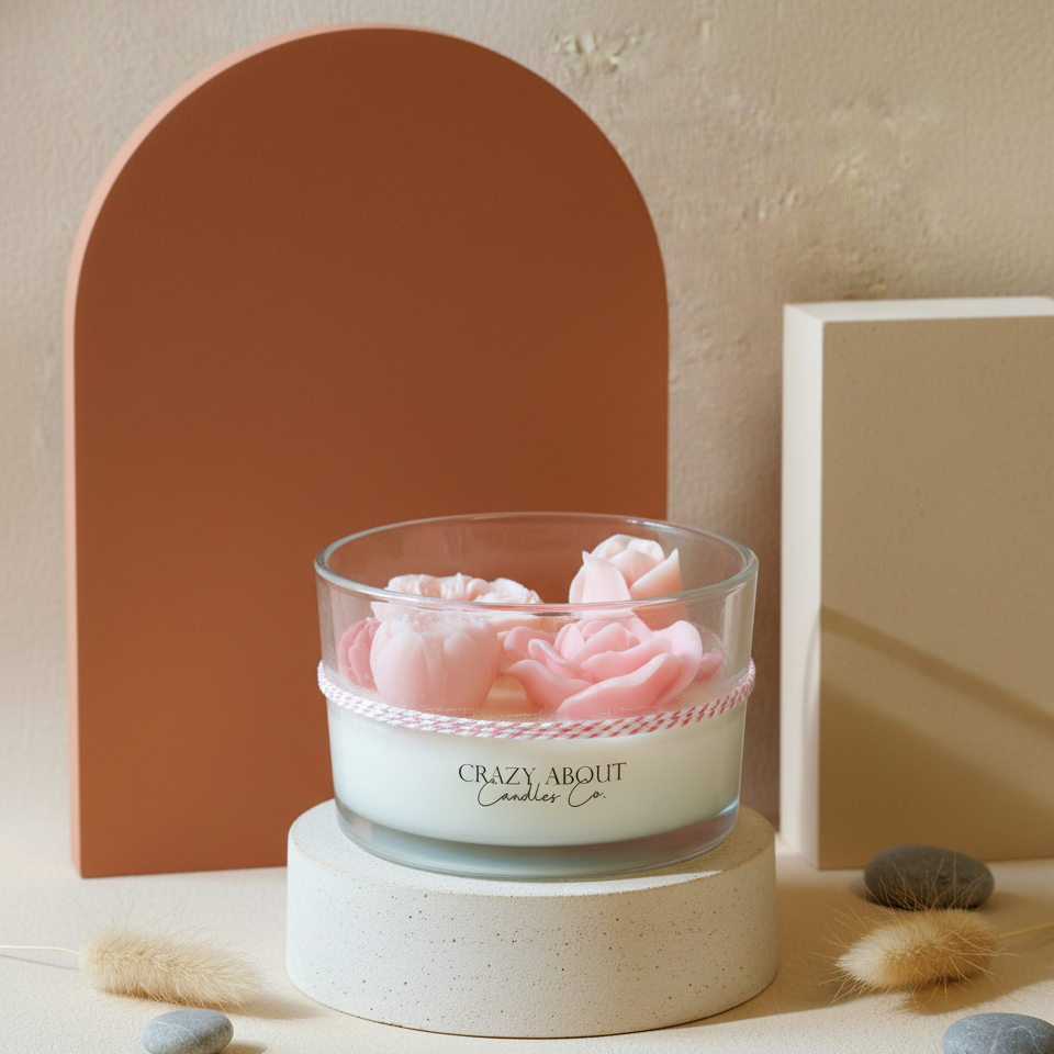 Large Rose-in-a-Jar Soy Candle | 16 oz-2