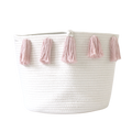 Rose Pink Tassel Basket - Large-0