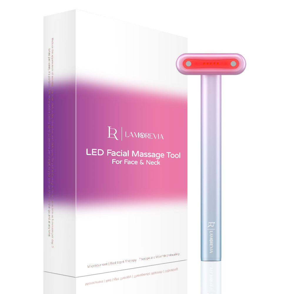 Rotatable EMS facial and neck massager with LED red light therapy in a compact design — view 5
