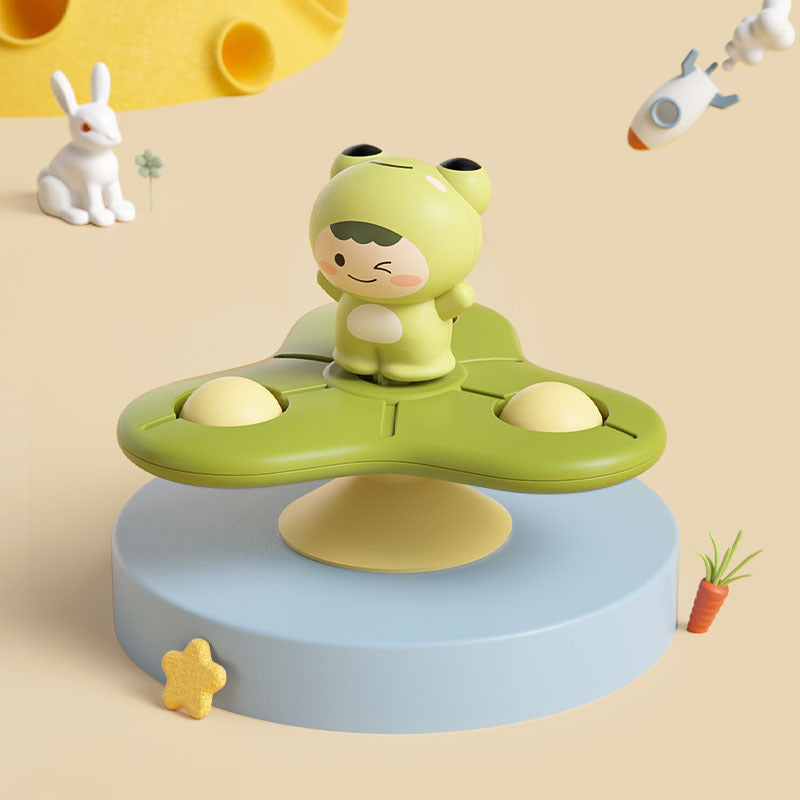 Rotating puppy educational toy, colorful plastic suction cup spinner for toddler high chairs and tables — view 3