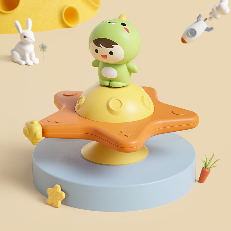 Rotating puppy educational toy, colorful plastic suction cup spinner for toddler high chairs and tables — view 4