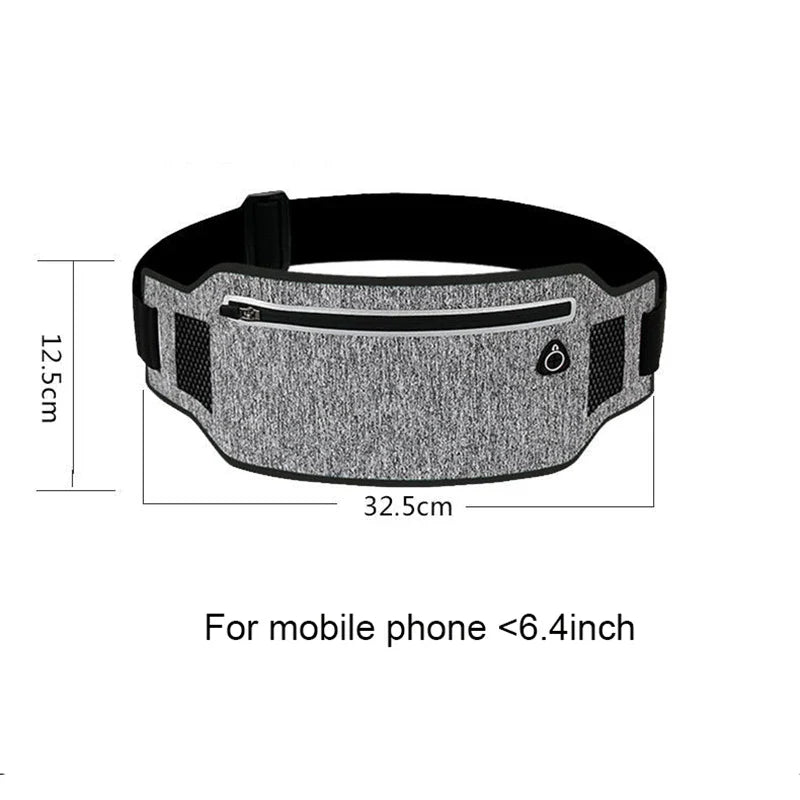 NNEOBA running belt bag sports fanny pack in waterproof lycra with secure zipper and adjustable strap — view 2