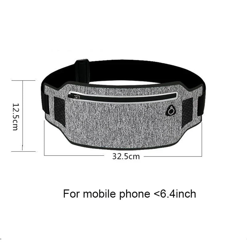 Waterproof running belt bag and sports fanny pack with reflective safety stripe and adjustable waist strap — view 2