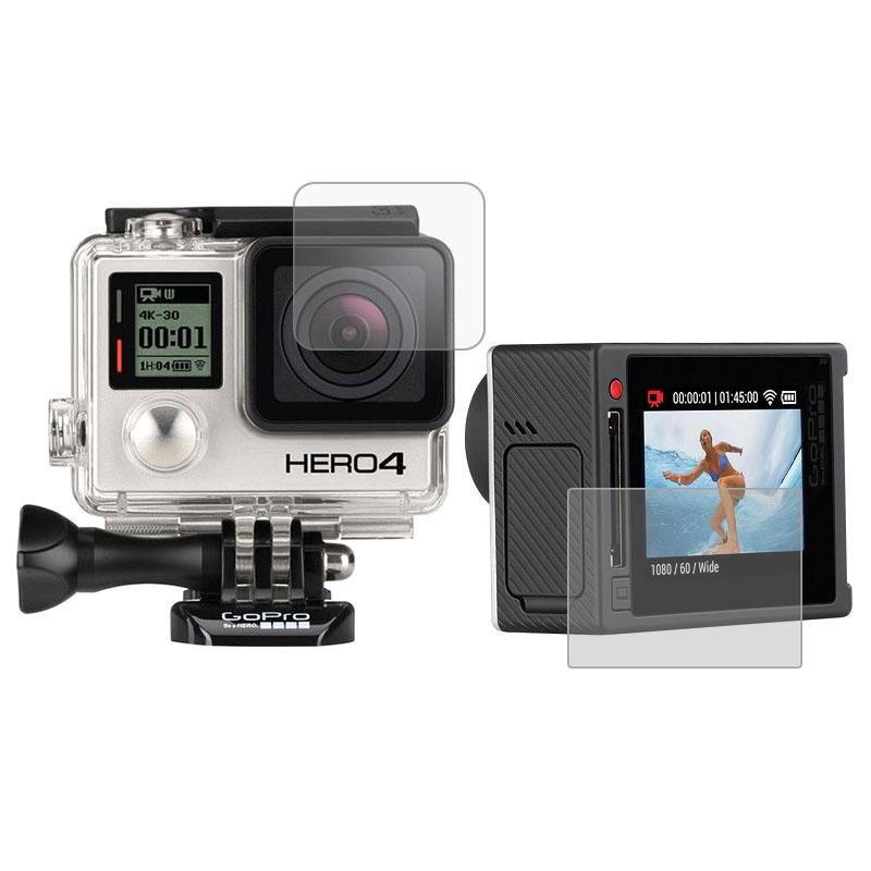 Clear glass screen and lens protector set for GoPro action camera, ultra-thin and scratch resistant