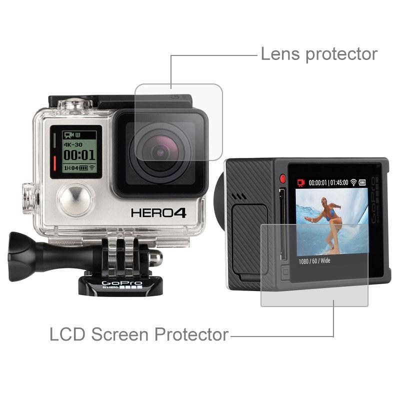 Clear glass screen and lens protector set for GoPro action camera, ultra-thin and scratch resistant — view 5