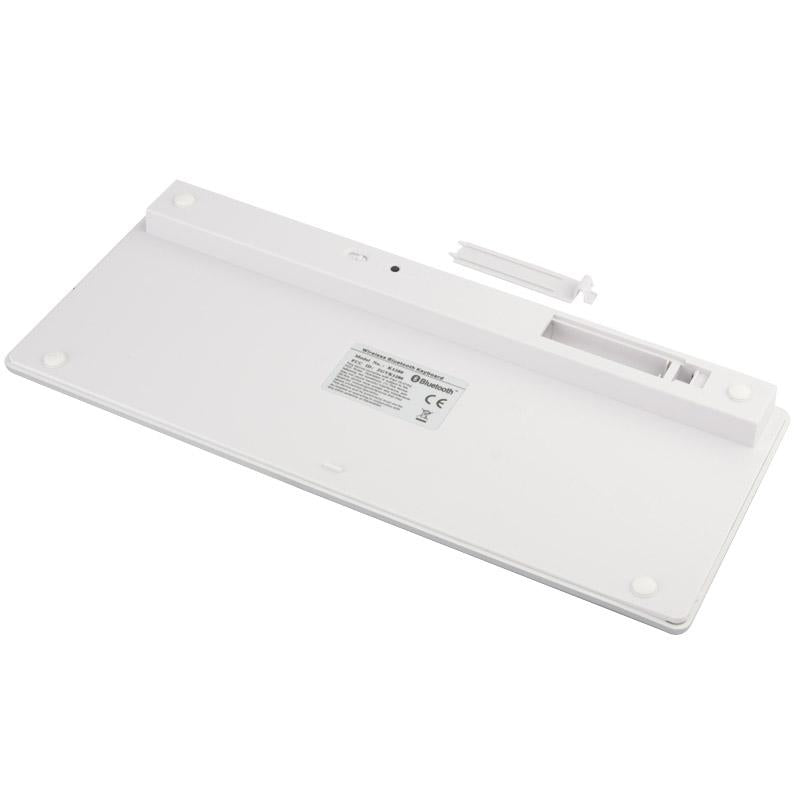 Ultra-thin white and silver Bluetooth keyboard for tablets, smartphones, and gaming consoles — view 3