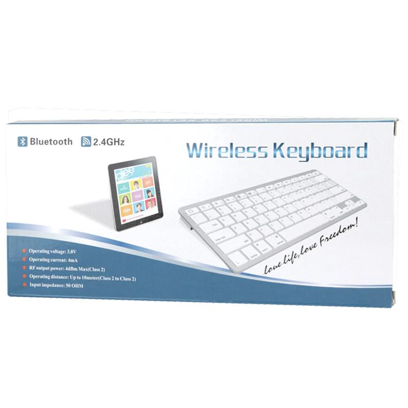 Ultra-thin white and silver Bluetooth keyboard for tablets, smartphones, and gaming consoles — view 5