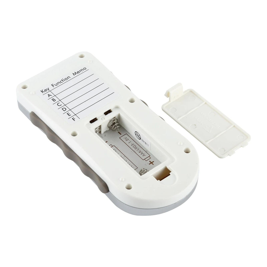 White NNEIDS universal learning remote control with 11 programmable function keys — view 3