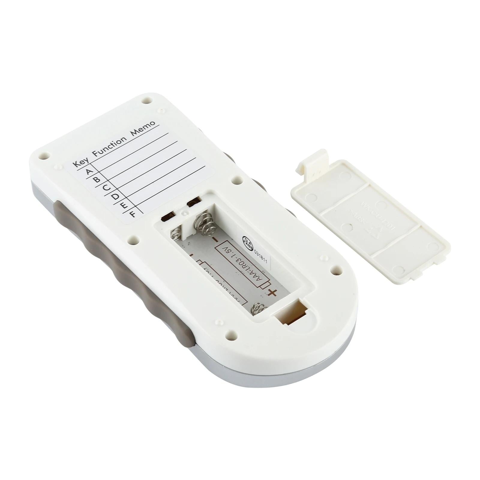 White NNEIDS universal learning remote control with 11 programmable function keys — view 3