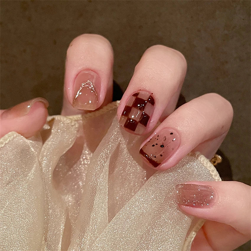 White Small Flower Acrylic Press-On Nails-30